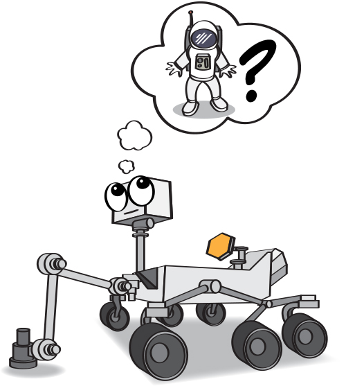 a cartoon illustration of the Perseverance rover
