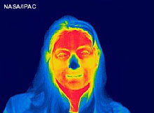 Woman's face in infrared.