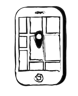 a drawing of a smart phone
