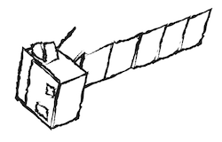 a drawing of a simplified spacecraft