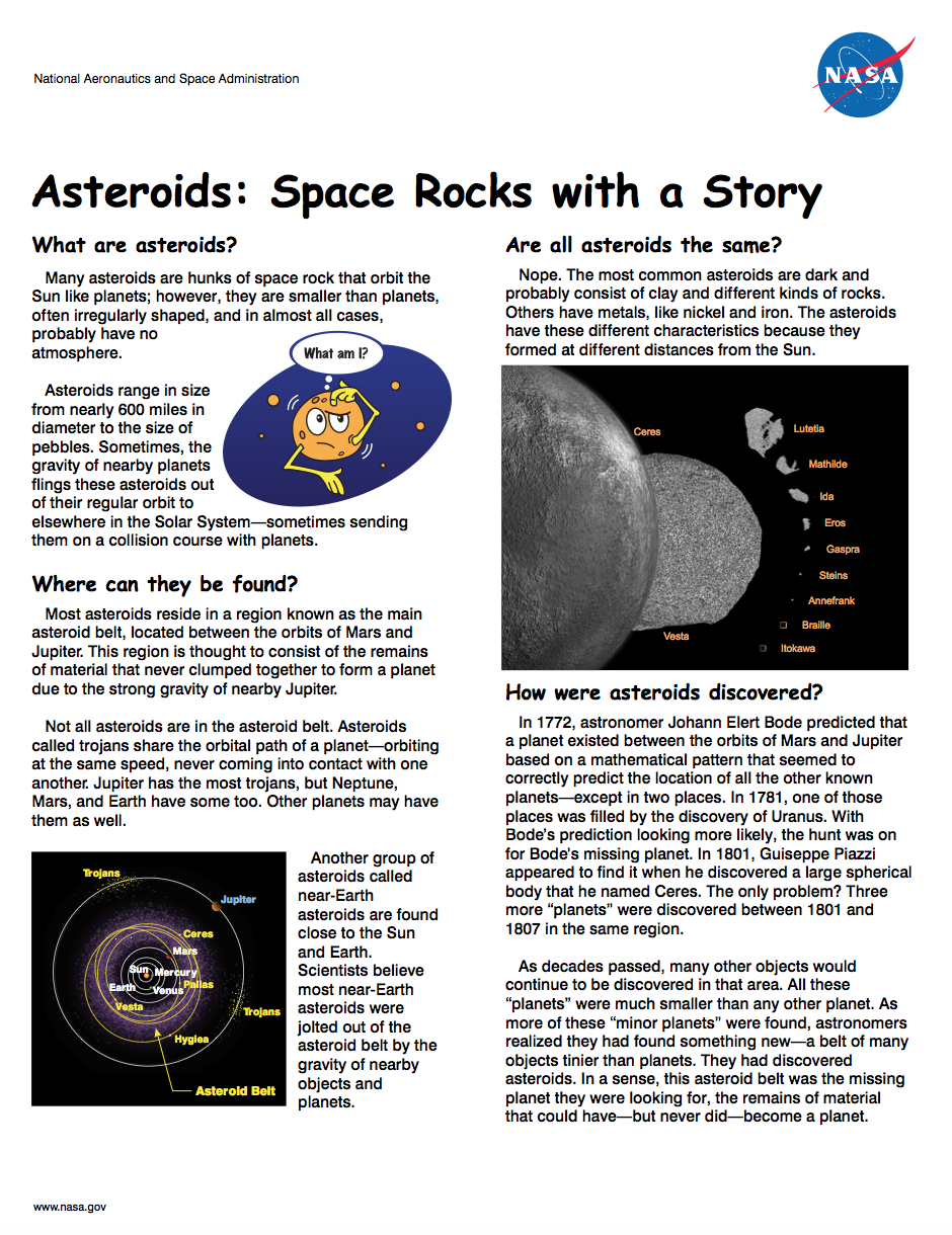 Thumbnail image of asteroids brochure front page