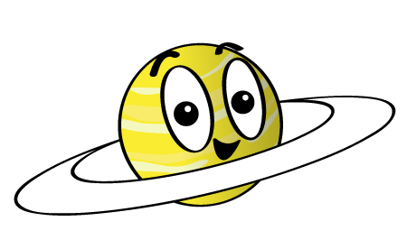illustration of saturn with a smile