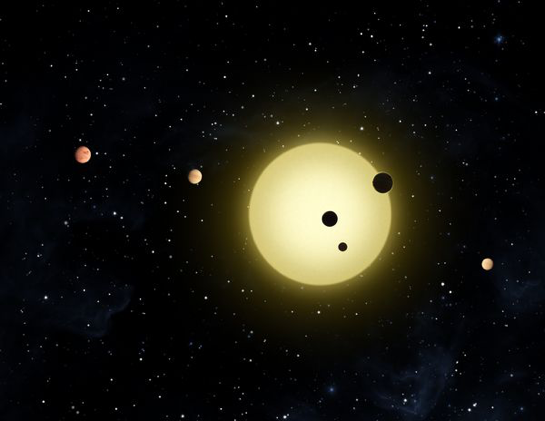 artystyczna reprezentacja Gwiazdy otoczonej orbitującymi egzoplanetami's representation of a star surrounded by orbiting exoplanets