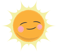a cartoon of the Sun with a smiling face.