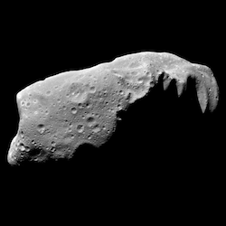 Una vista cercana del asteroide Ida