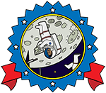 Illustration of the Moon with an astronaut on it.