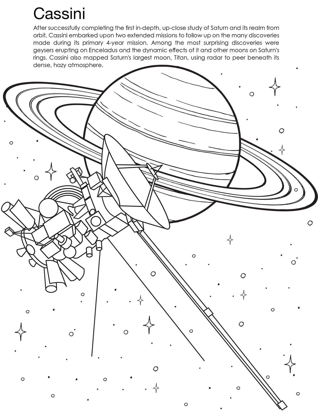 Coloring page for Cassini.