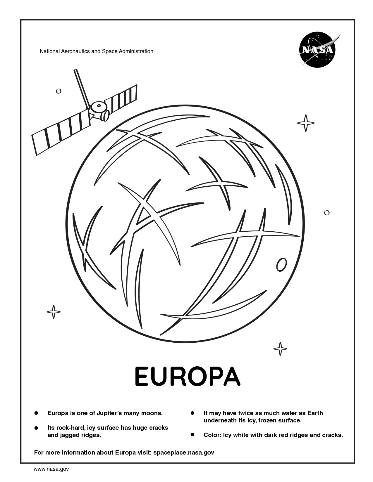 Coloring page for Europa.