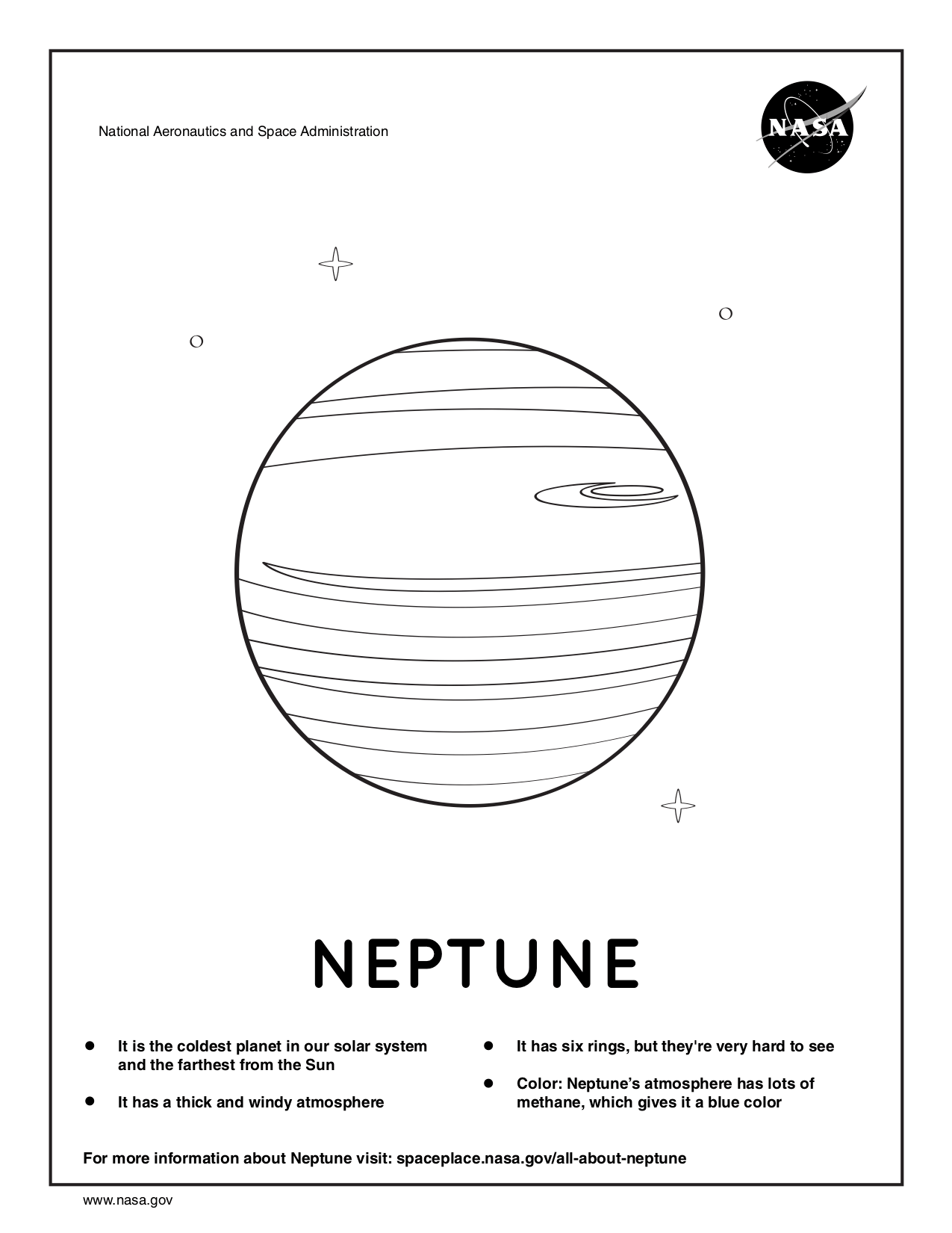 Coloring page for Neptune.