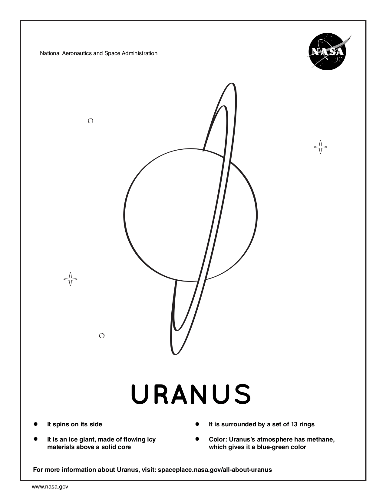 Coloring page for Uranus.