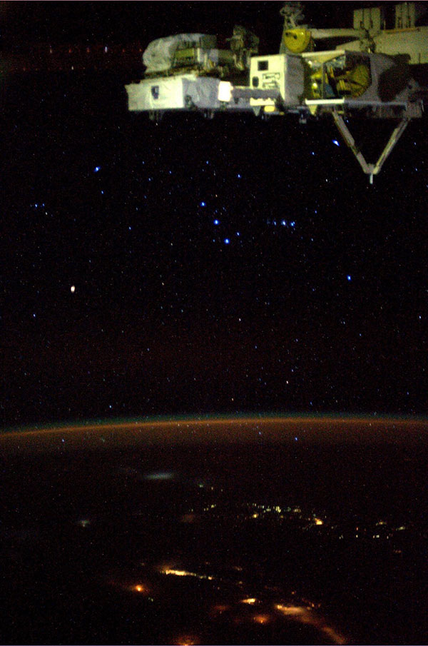 Photo of the constellation Orion taken by NASA astronaut Karen Nyberg aboard the International Space Station.