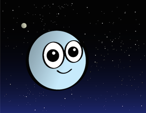Cartoon of the Kuiper Belt Object Eris.