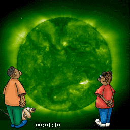 Space Place Kids see the seething sun in ultraviolet.
