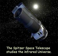 Spitzer Space Telescope sees the universe in infrared.