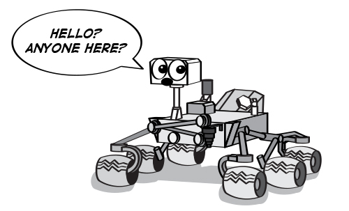 a cartoon illustration of the Curiosity rover