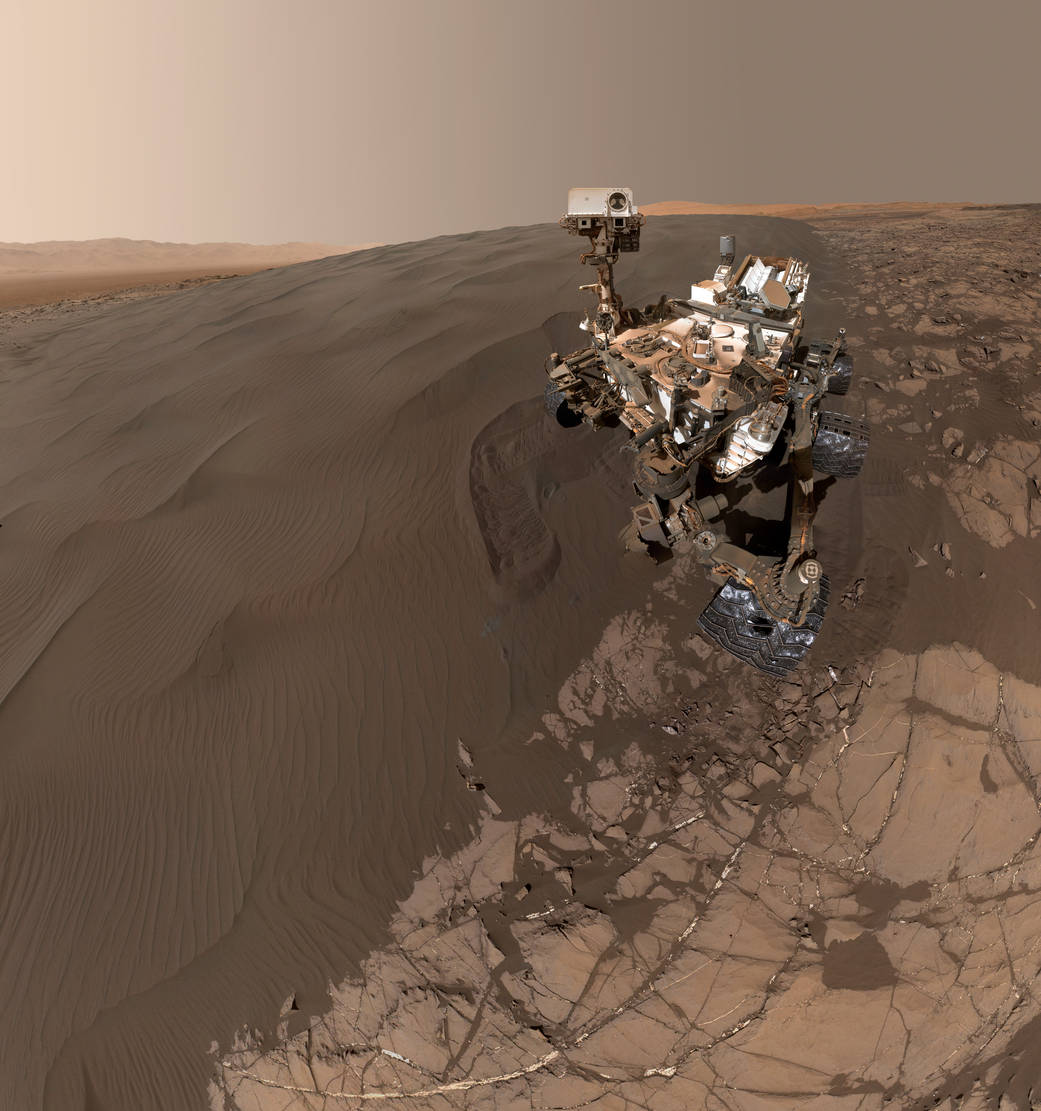 a self-portrait of the Curiosity rover on Mars