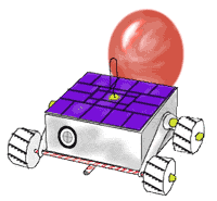 Cartoon drawing of toy nanorover.
