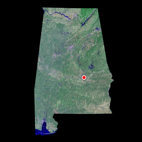 A satellite view of Alabama