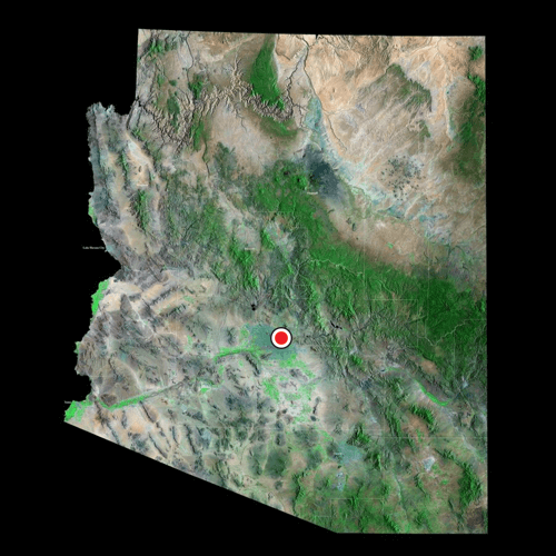 A satellite view of Arizona