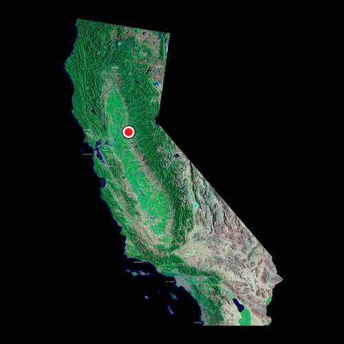 A satellite view of California