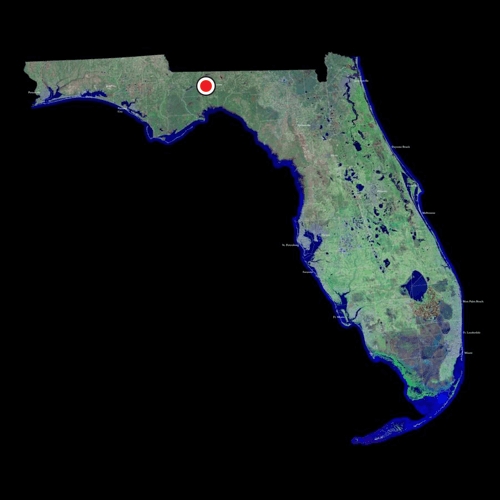 A satellite view of Florida