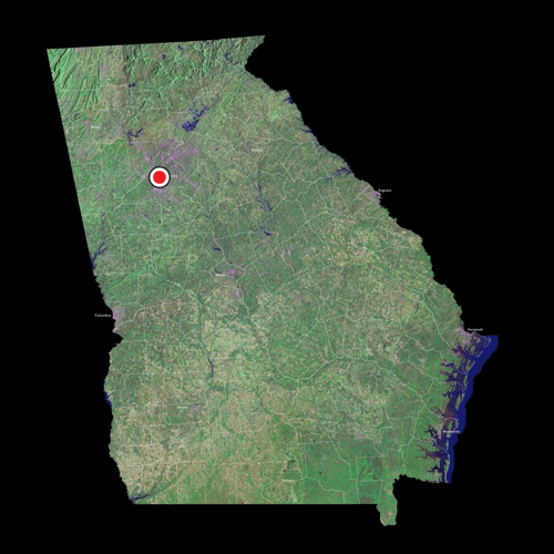 A satellite view of Georgia