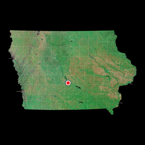 A satellite view of Iowa.
