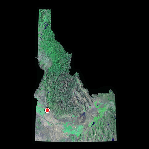 A satellite view of Idaho