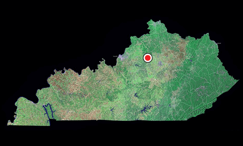 A satellite view of Kentucky