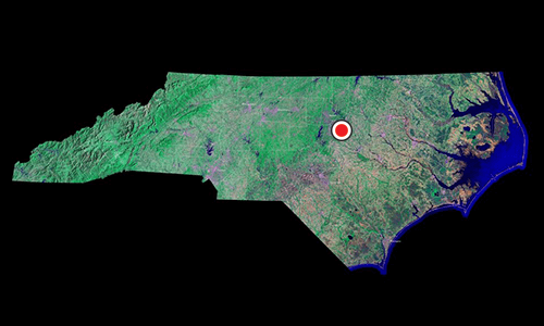 A satellite view of North Carolina