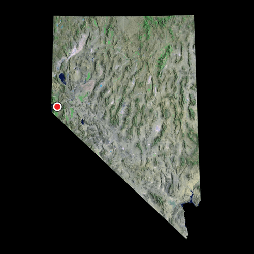 A satellite view of Nevada