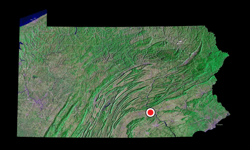 A satellite view of Pennsylvania