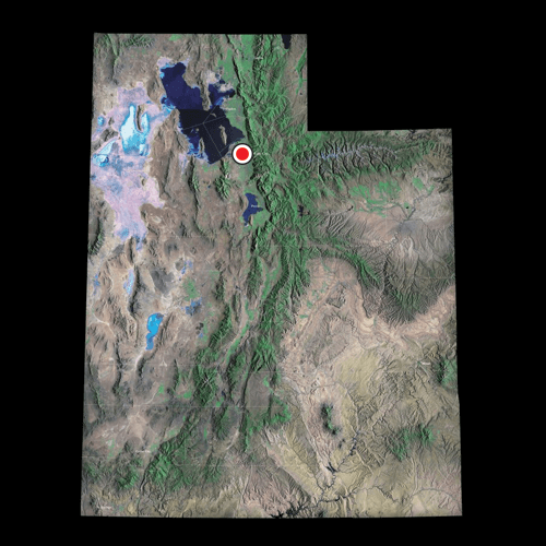 A satellite view of Utah