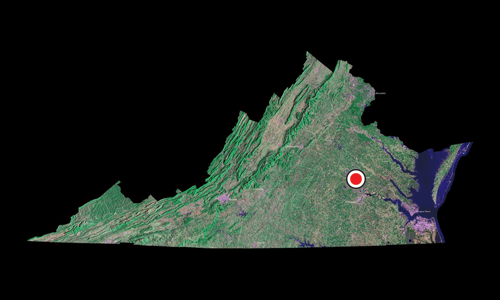 A satellite view of Virginia