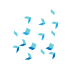 Game icon for salt. Blue background with sprinkling of salt crystals.