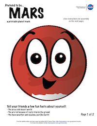 thumbnail image of first page of Mars planet mask activity