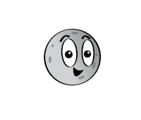 Una caricatura de Mercurio con una cara sonriente.