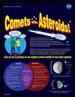 Thumbnail image of Asteroids vs. Comets brochure front.