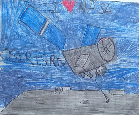 Pintura enviada por el usuario de la nave espacial OSIRIS-REx.