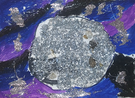 Pintura enviada por el usuario de una roca brillante.