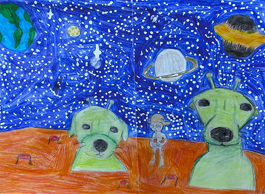 Presentación de arte para el desafío artístico Mariner 4.