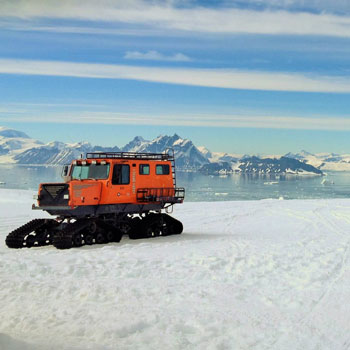 Image of a snow vehicle in Antarctica.