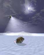 Artist's concept of Stardust capsule landing.