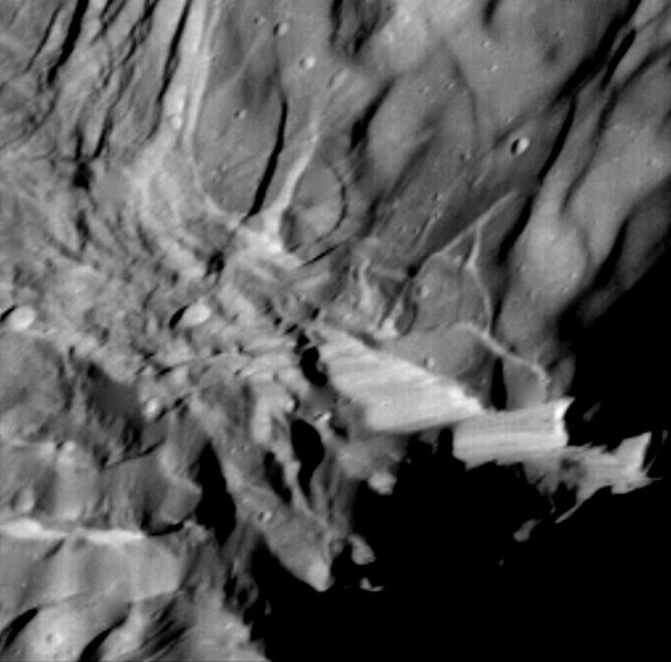 NASA close-up of Verona Rupes.