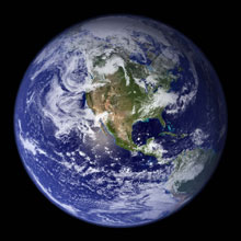 Blue marble: Earth from space.