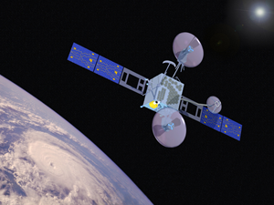 Artist's rendering of Earth Observing 3 spacecraft orbiting Earth.