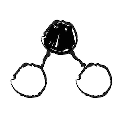 a drawing of a water molecule