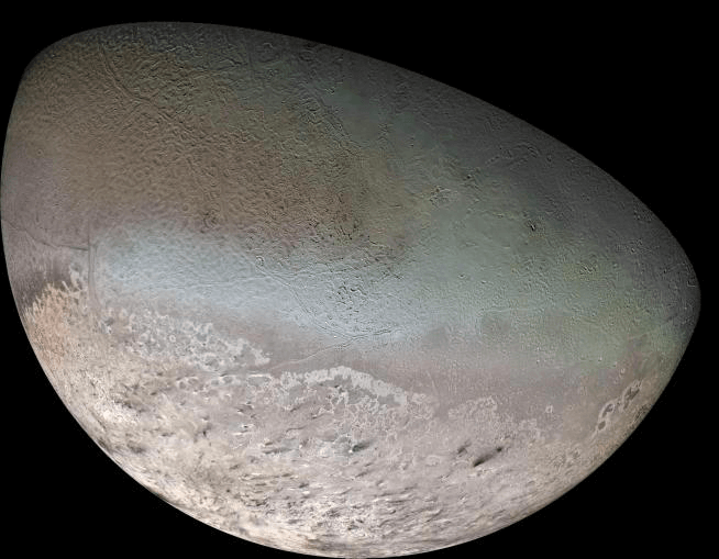 Image of Neptune’s moon Triton from NASA's Voyager 2 mission.