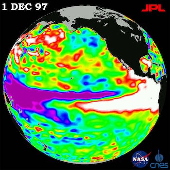 a view of the 1997-98 El Nino as observed by TOPEX/Poseidon