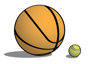Basketball and tennis ball